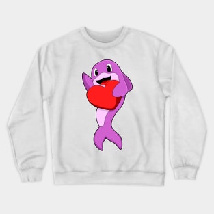 Dolphin with Heart Crewneck Sweatshirt